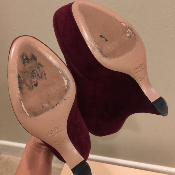 Prada suede Mary Jane platform wedges 36.5 - Picture 9 of 11